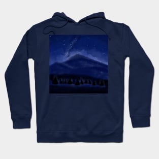 Cut Night art galaxy mountains and forest Hoodie